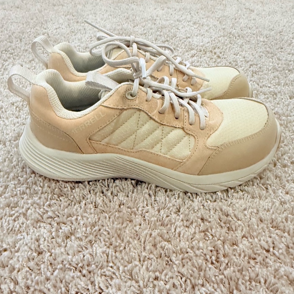 Merrell Tan Alpine Leather Suede Sneakers Carbon Fiber Safety Toe Size 7.5 NWT